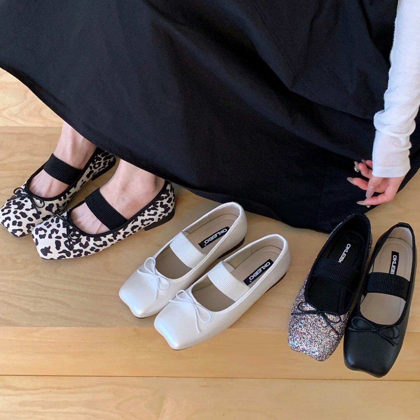 okleibo 法式方头玛丽珍鞋女2026春季新款方头蝴蝶结平底芭蕾舞鞋,女鞋,浅口单鞋,淘宝优惠券,粉丝福利购,淘宝优惠卷