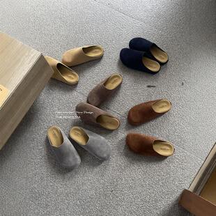 包头半拖鞋 真皮厚底懒人一脚蹬勃肯鞋 韩版 THEFENGLIYA秋冬BI入款