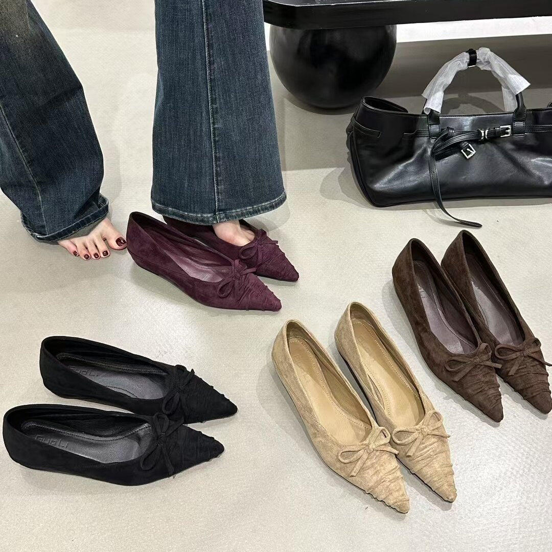 尖头浅口单鞋女2025秋季女鞋新款瓢鞋配裙子内增高鞋子平底豆豆鞋,女鞋,浅口单鞋,淘宝优惠券,粉丝福利购,淘宝优惠卷