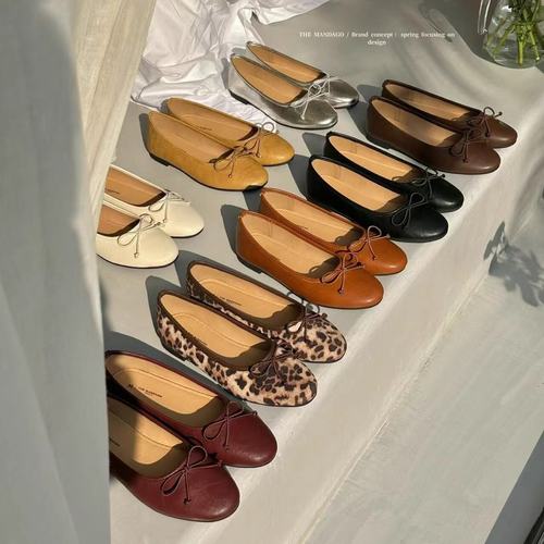 圆头蝴蝶结芭蕾舞鞋休闲平底单鞋