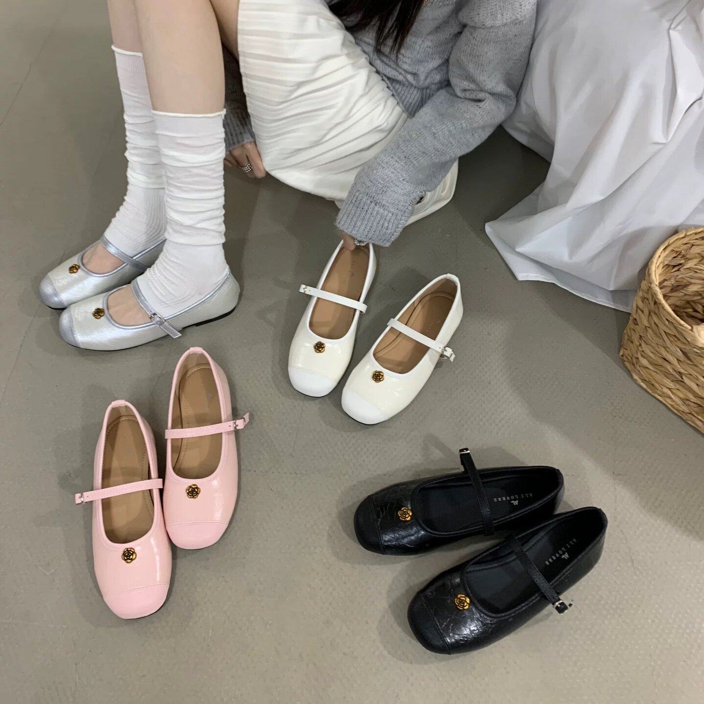 ALILOVERS 法式温柔风玛丽珍鞋平底一字扣带日常百搭通勤浅口单鞋,女鞋,浅口单鞋,淘宝优惠券,粉丝福利购,淘宝优惠卷