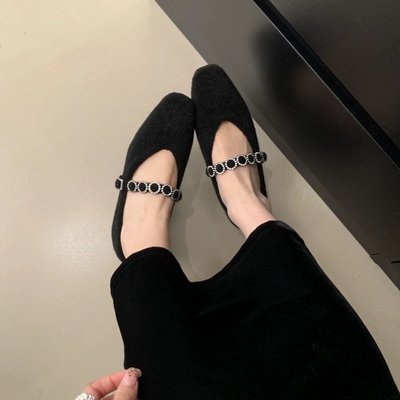 Jiaxitianshi水钻一字带内增高玛丽珍鞋女2025新款冬季通勤单鞋