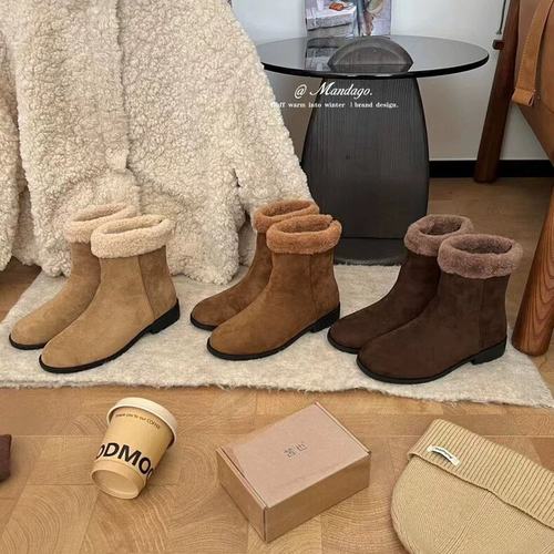 THEMANDAGO芒大果 冬日小围脖～百搭实穿保暖羊羔毛短靴马丁靴女