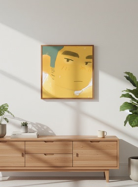 万相男友|原创艺术挂画 可爱多巴胺清新熊熊小众肌肉男生高级感