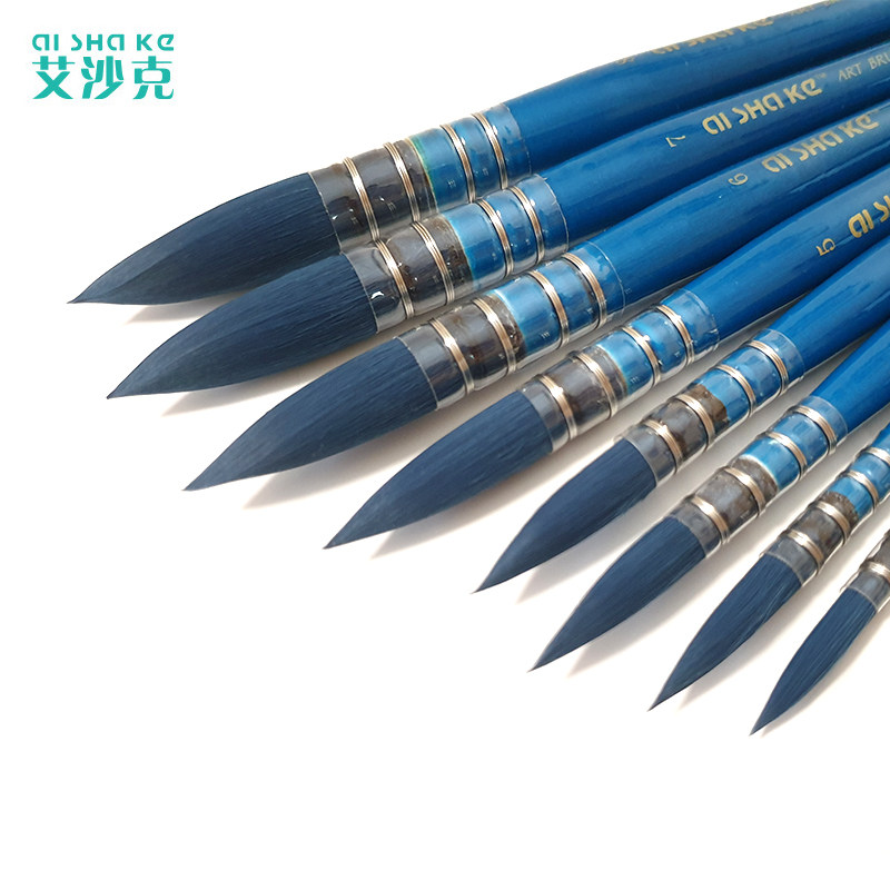 1-#8红胖子黑胖瘦子松鼠毛国画水彩圆头美术绘画专业拖把笔画笔