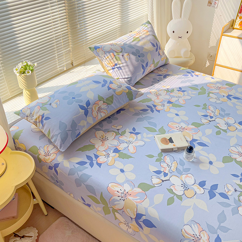 全棉床笠纯棉单件防滑床单床垫保护套床罩套1.2米1.5m1.8夏季夏天