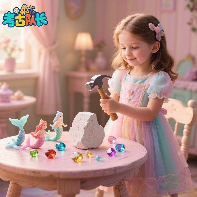 考古挖宝玩具美人鱼宝藏海底儿童动手工DIY女孩过家家岁,玩具/童车/益智/积木/模型,挖宝玩具,淘宝优惠券,粉丝福利购,淘宝优惠卷