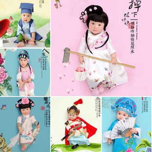出租2025新款古装人物造型儿童摄影服装影楼拍照百日周岁宝宝主题