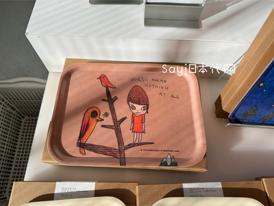 Sayi日本直邮 正品 奈良美智nara yoshitomo木质托盘杯托艺术