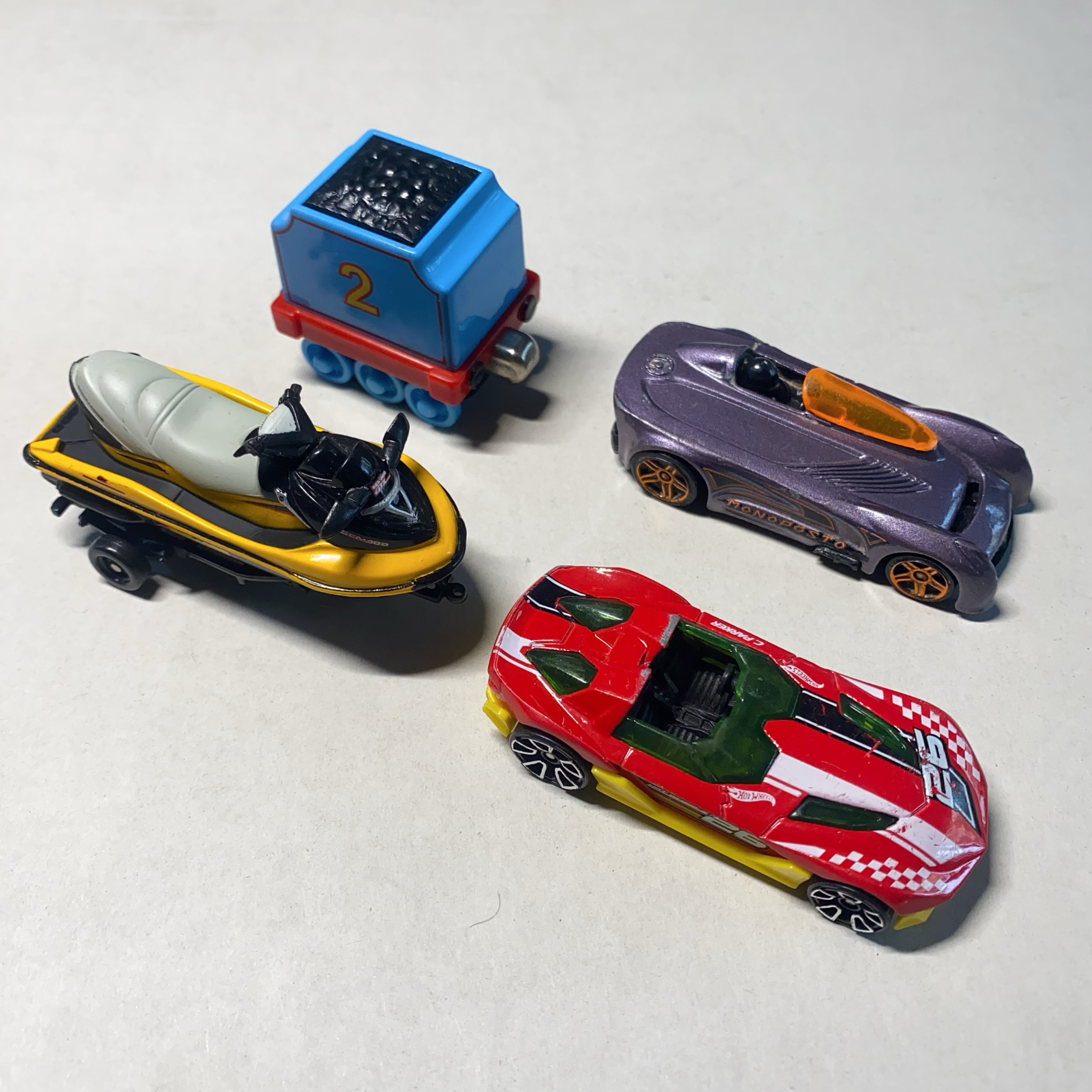 正版散货合金车模赛车摩托艇托马斯2号车厢仿真汽车玩具口袋车