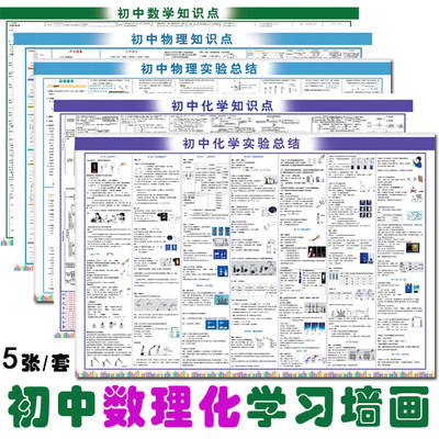 数理化难点大全公式知识点挂图