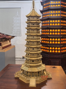 中式古建筑模型南京大报恩寺琉璃塔摆件工艺品礼品