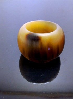 包邮手工打磨纯天然牦牛戒指男