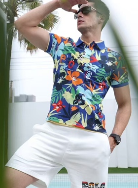 专柜正品2025新品商务休闲纯色短袖翻领棉质t恤潮流