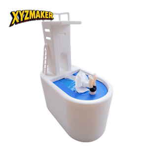 跳水台创意纸巾盒家居摆件书房装饰品办公室纸抽桌面3D打印小摆件