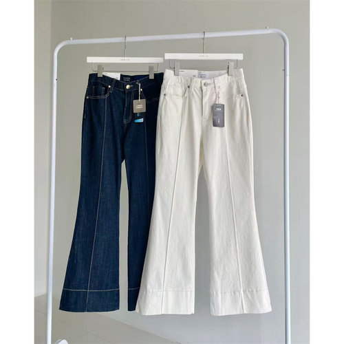 韩国东大门采购26夏季HOWLUK复古修身松紧高腰显瘦微喇裤6092