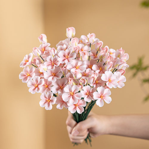 粉色陶瓷手工永生桃花仿真花束
