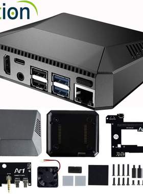 树莓派4B Argon ONE铝合金内置智能散热风扇电源转接模块金属外壳