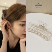狠能抓 后脑勺大号气质抓夹韩国简约鲨鱼夹子发夹女 透明明星同款