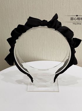 Ying.法式甜美气质~缎面蝴蝶结发箍韩国简约外出网红百搭压发头箍