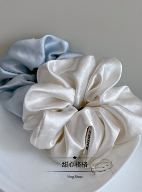 Ying.大号丝绸~韩国ins缎面大肠圈发圈法式复古发饰头绳简约大花