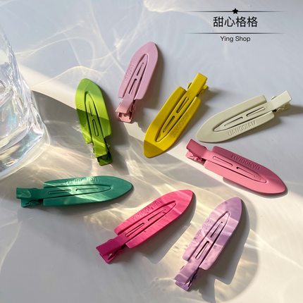 两个包邮~韩国无痕化妆夹荧光糖果彩色刘海夹子发卡明星同款边夹