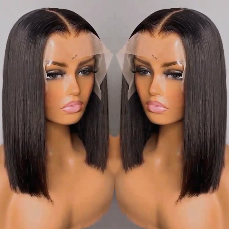 brazilian closure frontal lace wig 10A human hair真假发套BOB