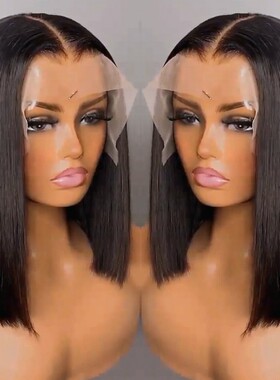 brazilian closure frontal lace wig 10A human hair真假发套BOB