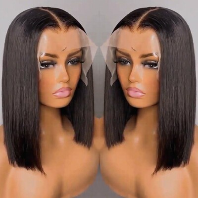 brazilian closure frontal lace wig 10A human hair真假发套BOB