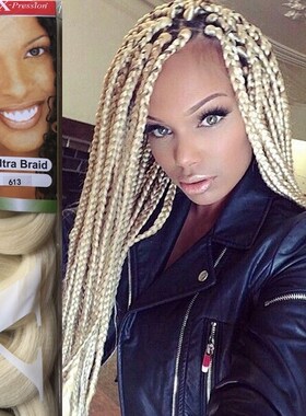 灰白蓝色黑人假发大辫子粉红外贸假发脏辫接发 extension braids