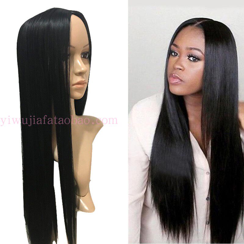 black Long straight hair Wig Europe and America Middle score Bangs Wig wig High temperature wire lifelike Long straight hair Wig Wigsin the Hair Care/Wig , Wig , Whole wig  category - from Buy2taobao.com to provide professional Taobao agent buy service