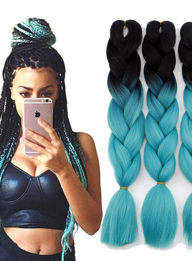 脏辫女黑人大辫子化纤接发雷鬼小辫子假发xpression omber braids