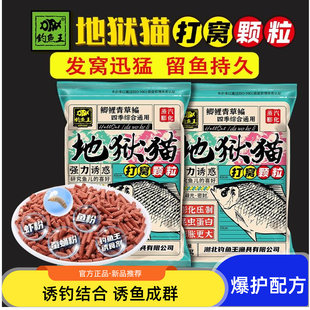 钓鱼王地狱猫颗粒 秋冬季野钓鲫鲤鱼饵料红虫昆虫蛋白打窝底窝料1