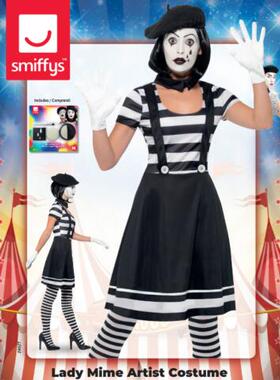 #成人大码 哑剧艺术家服饰 默剧 Lady Mime Artist Costume