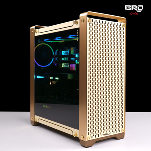 BRO兄弟水冷迎广DUBILI金色机箱DIY定制组装电脑主机分体水冷方案