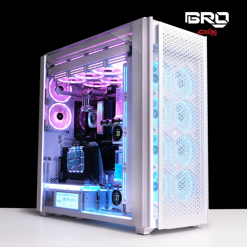 BRO兄弟水冷 CORSAIR海盗船9000D全塔式PC机箱定制分体式水冷方案