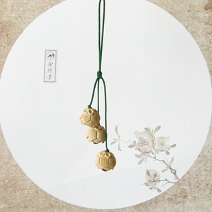 原创桃木黄杨木莲蓬手机挂坠子桃花小挂件包包梳子小配件手工编绳