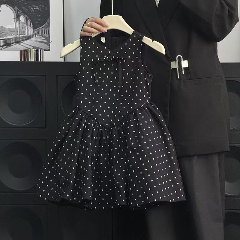 女童黑色连衣裙新款夏背心裙