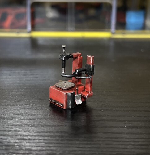 1：64扒胎机 拆胎机 64比例场景摆件 修理厂模型