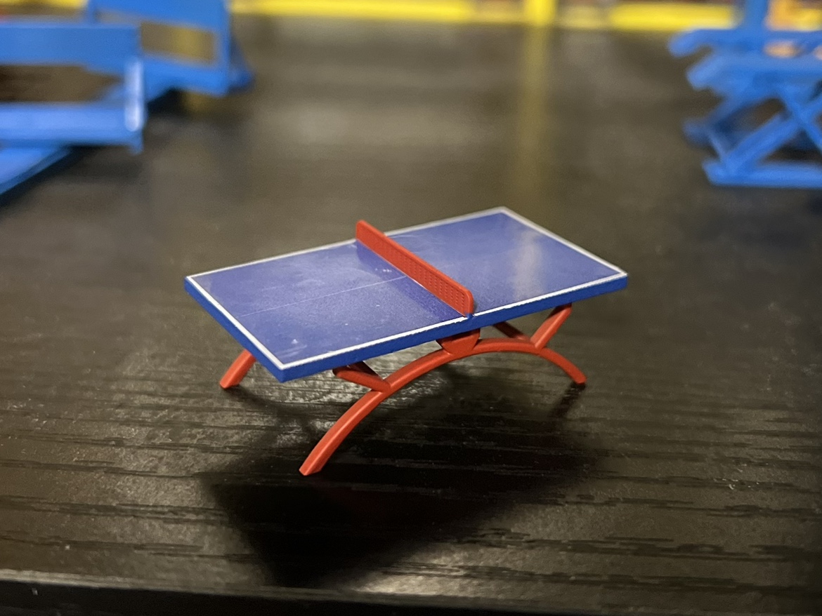 1/64乒乓球台模型64比例场景配件摆件