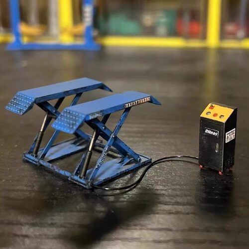 EZ 1/64剪式举升机模型 小剪微缩场景摆件