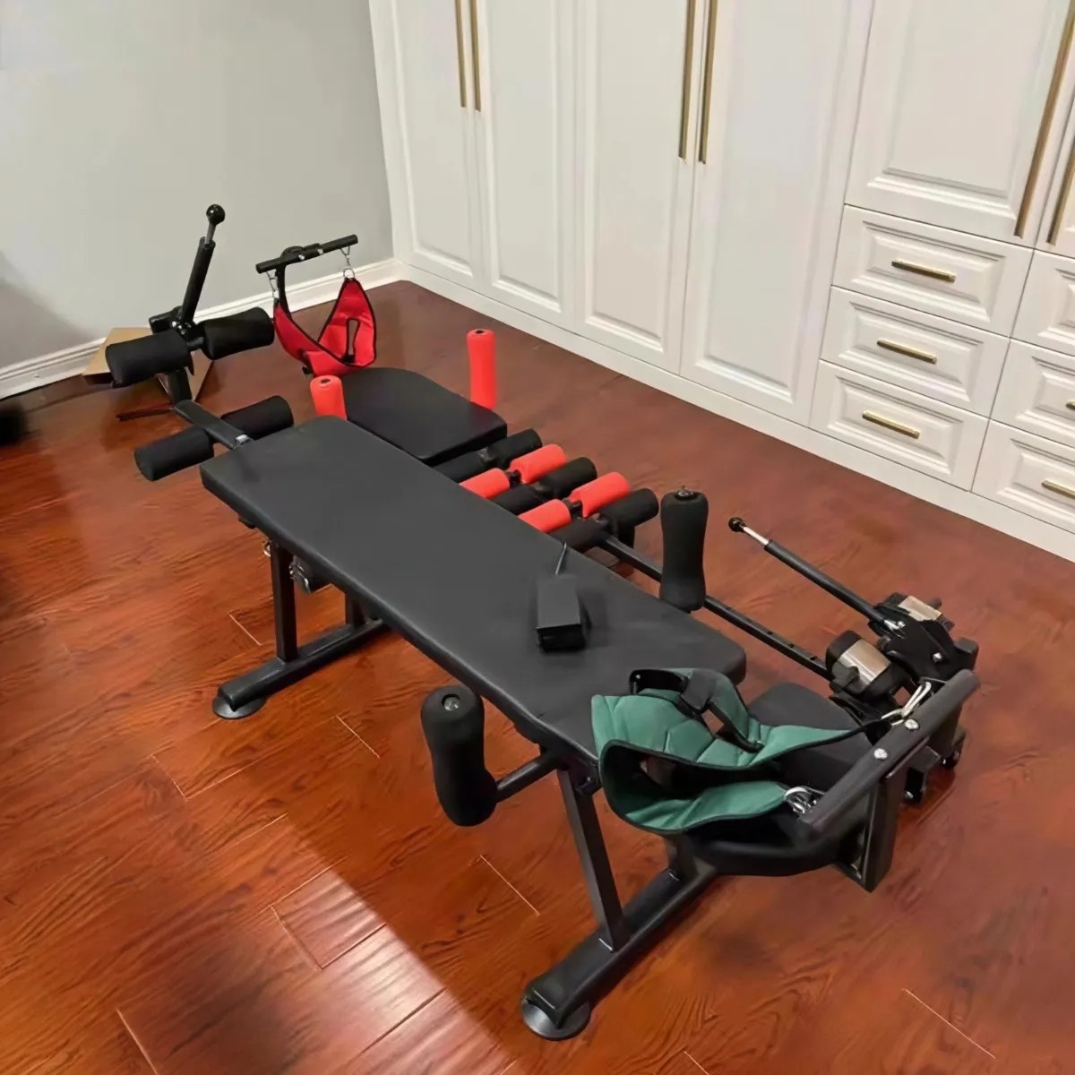 家用电动腰椎牵引器脊柱拉伸神器医家用增长高度健身拉筋腿舒缓床