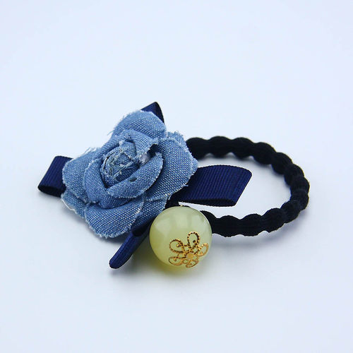 原创天然岫玉珠发圈头花头绳发绳扎马尾橡皮筋韩国水钻发饰头饰