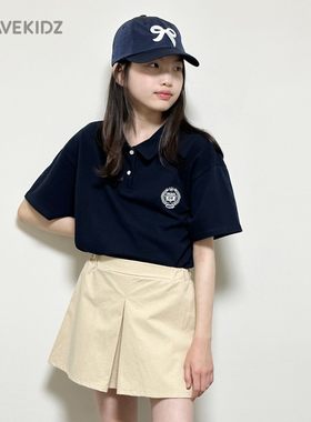 韩国品牌童装女大童POLO领T恤