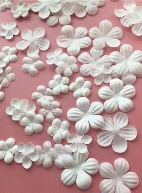 DIY手工装饰婚纱礼服花朵材料包超仙白色褶皱小花片超声波压花瓣