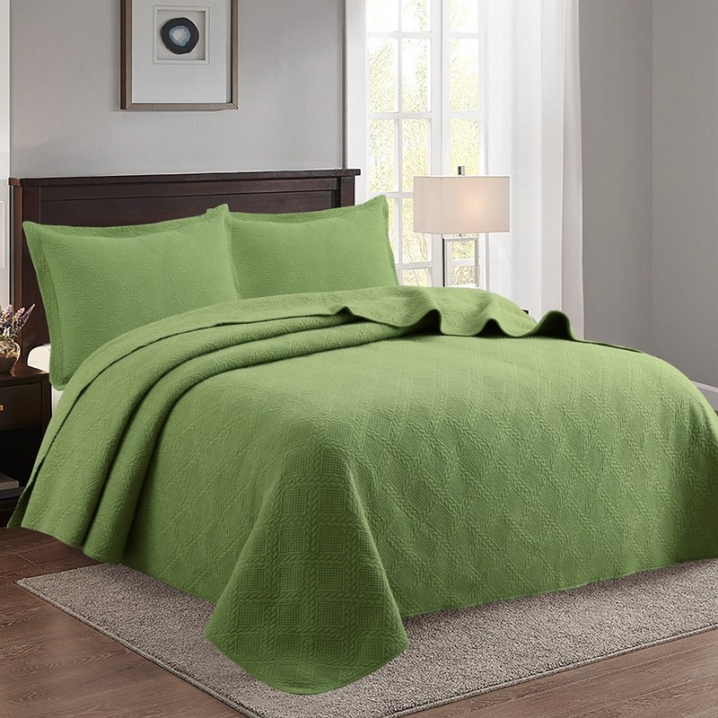 新款纯色绣花床盖三件套夹棉床单加厚绗缝被四季通用榻榻米垫防滑,床上用品,床盖,淘宝优惠券,粉丝福利购,淘宝优惠卷