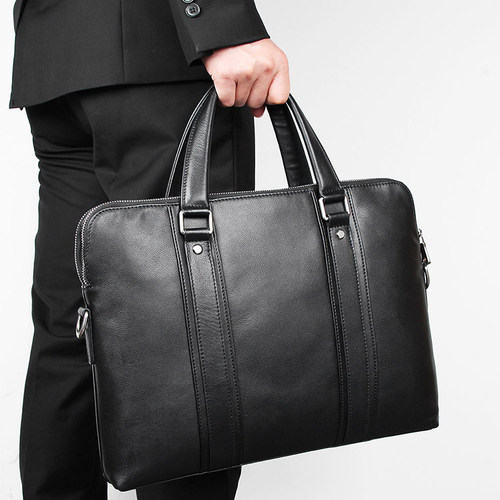 头层牛皮男士手提包时尚