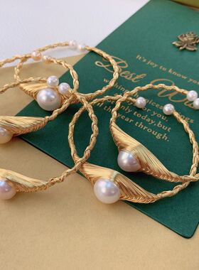 绕线淡水珍珠时尚风大方手镯