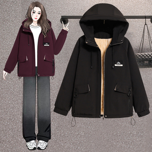 宽松显瘦帅气加绒减龄棉衣外套女 新款 胖MM大码 高端棉服2025年冬装