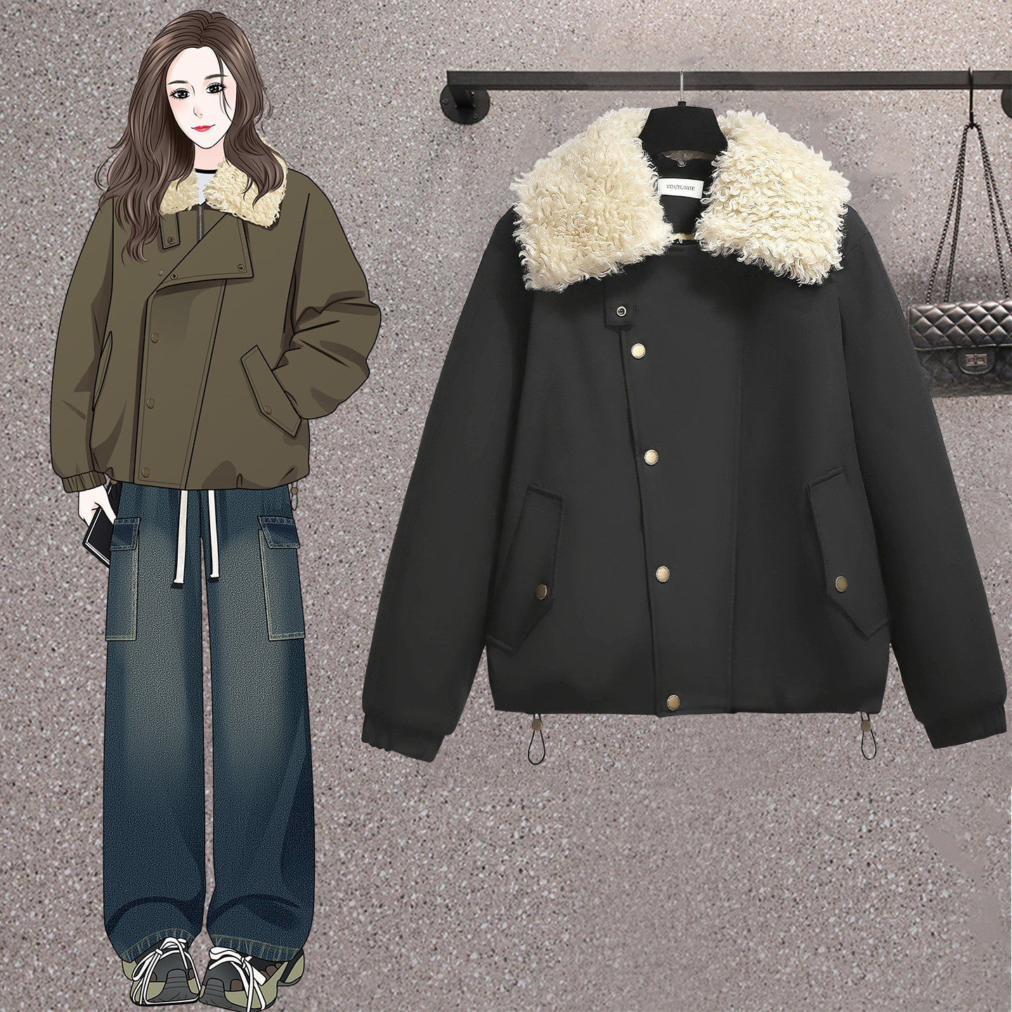 胖MM大码棉服2025冬装新款棉衣女